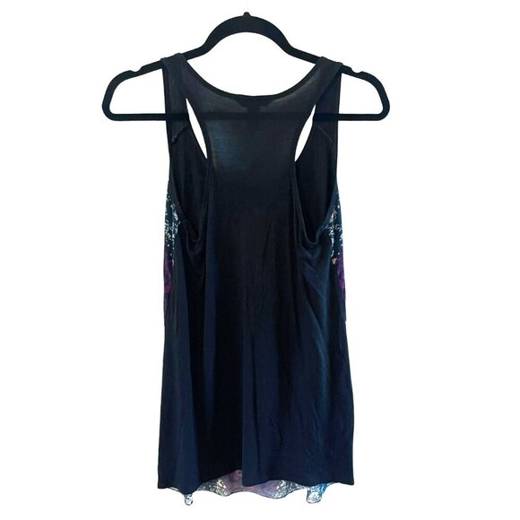 Cabi Heart of Love Mesh Overlay Racerback Tank Sleeveless Top S Purple blue #559 - Picture 2 of 6